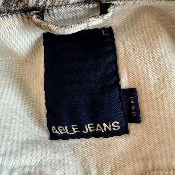 Able Jeans size large stretchy jean jacket - Picture 5 of 5